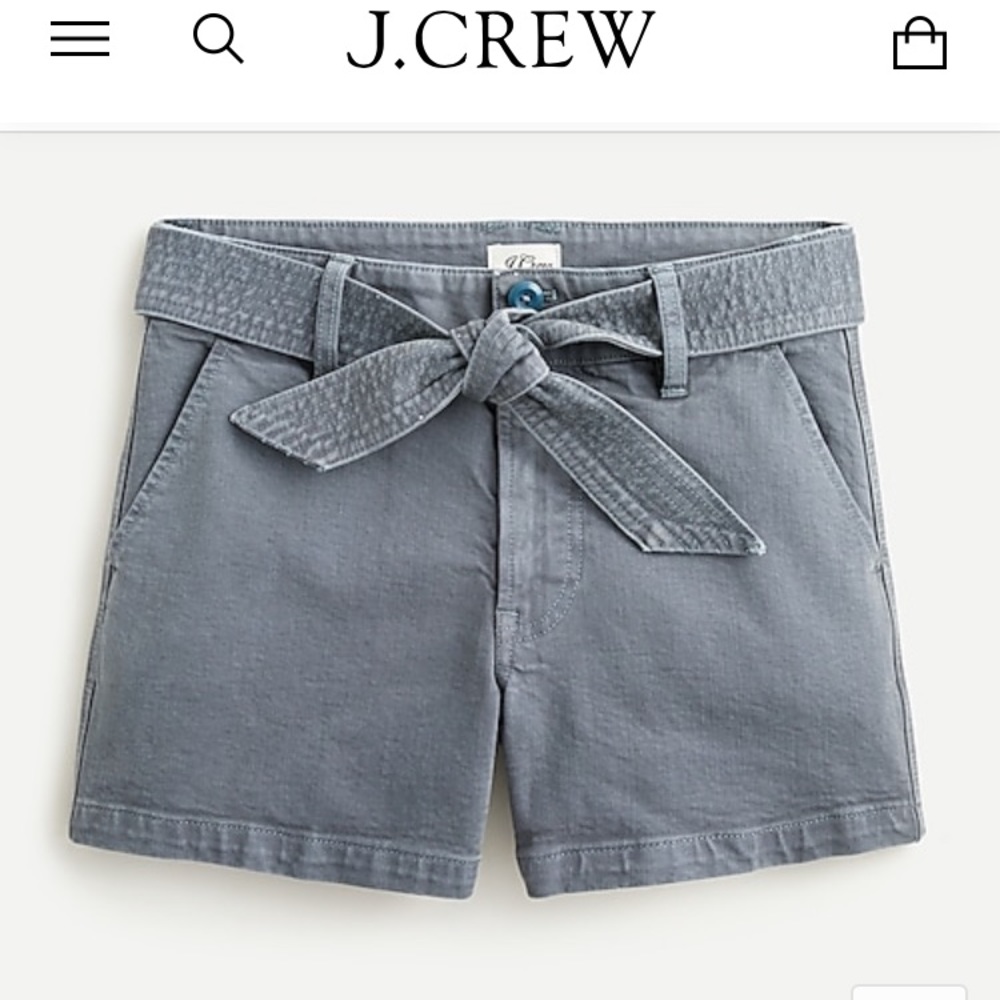 NEW J. Crew Garment Dyed Tie Waist Shorts